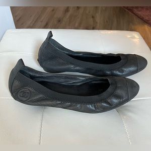 Chanel black metallic leather ballet flats as 37 (7)